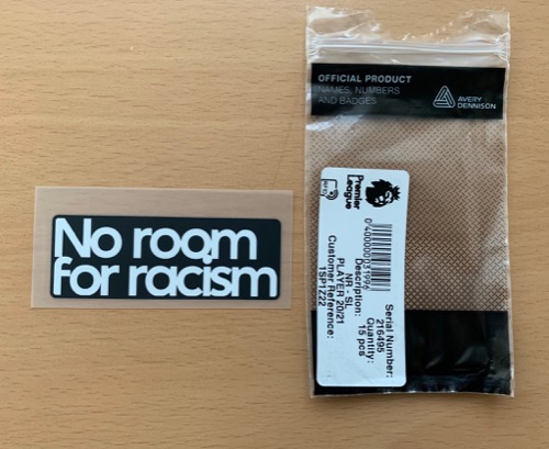 No Room for Racism 정품오피셜패치 /프리미어리그 2020/21 , 2021/22, 2022/23