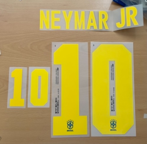 Neymar JR 10 선수지급용 마킹 네임세트 / 브라질 어웨이 2020/21 (Cromotransfer)