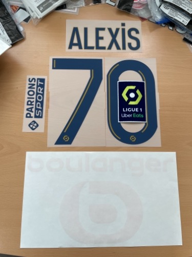ALEXIS 70 + BOULANGER Sponsor+Parions Sport + LIgue 1 Patch / 마르세유 홈 2022/23