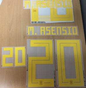 [Only for Self Print Customer]  M.ASENSIO 20 마킹 네임세트 / 스페인 홈 2017/19 (러시아 월드컵)