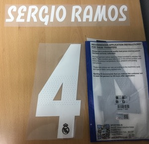 Sergio Ramos 4 오피셜 마킹 네임세트 / 레알마드리드 UCL, 컵대회 어웨이,서드  2018/19