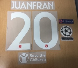 [LAST 1] JUANFRAN 20 오피셜 마킹 네임세트+ UEFA 챔피언스리그패치세트+ Save The Children