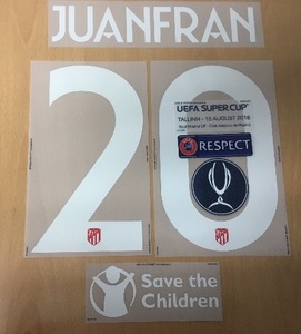 [LAST 1] JUANFRAN 20 오피셜 마킹 네임세트+ UEFA 슈퍼컵 2018 MDT + UEFA 슈퍼컵패치세트 + Save The Children