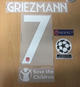 Griezmann 7 오피셜 마킹 네임세트+ UEFA 챔피언스리그패치세트+ Save The Children
