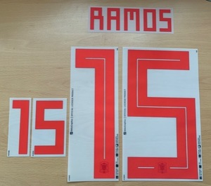 [Only for Self Print Customer] RAMOS 15 오피셜 마킹 네임세트 / 스페인 어웨이 2017/19 (러시아 월드컵)