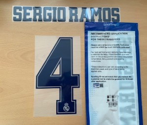 Sergio Ramos 4 오피셜 마킹 네임세트 / 레알마드리드 UCL, 컵대회 서드 2019/20