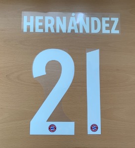 [챔스용 등판,소매 탈착불가] [Last 1!] Hernandez 21 오피셜 마킹 네임세트 / 바이에른 뮌헨 홈 2019/21