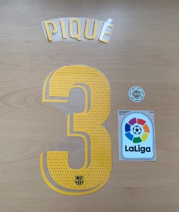 Piqué 3 오피셜 마킹 네임세트 / FC 바르셀로나 홈 선수지급용 2019/20+LA LIGA +LA LIGA Champ 2018/19