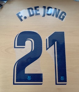 F. DE JONG 21 정품 오피셜 마킹 네임세트 / FC 바르셀로나 서드 선수지급용 2019/20