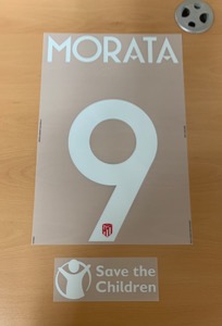 [Last 1!] MORATA 9 오피셜 마킹 네임세트+Save the Childen / 아틀레티코 마드리드 홈 UCL 2019/21
