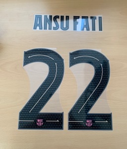 ANSU FATI 22 UCL 선수지급용 마킹 네임세트 / FC 바르셀로나 UCL 서드 2020/21