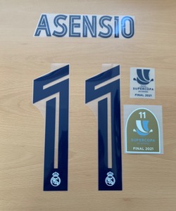 ASENSIO 11 오피셜 마킹 네임세트+ Supercopa 2021 MDT &amp; Patch Set  / 레알마드리드 홈 2020/21 (UCL)
