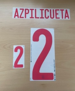 [Last 1!] AZPILICUETA 2 오피셜 마킹 네임세트 / 스페인 어웨이 2021/22 (유로 2020)