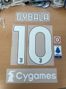 DYBALA 10 오피셜 마킹 네임세트+Cygames +코카르다(코파이탈리아우승패치)+세리에A패치 / 유벤투스 어웨이 2021/22