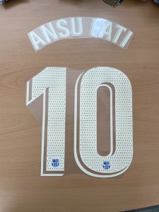 ANSU FATI 10 오피셜 마킹 네임세트 / FC 바르셀로나 홈 라리가용 선수지급용 2021/22
