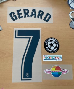 GERARD 7 정품오피셜마킹 네임세트+ Color Star 오피셜스폰서+UCL Patch Set / 비야레알 홈 2021/22