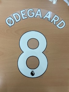 Ødegaard 8 프리미어리그 플레이어사이즈 마킹 네임세트 (네임블록) / 아스날 홈, 서드 2021/22, 홈,어웨이 2022/23