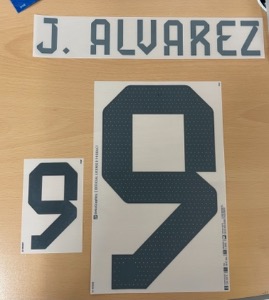 J. ALVAREZ 9 오피셜 마킹 네임세트 / 아르헨티나 홈 2022  (Dekographics Official Nameset) (2 Star)