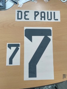 DE PAUL 7 오피셜 선수지급용마킹 네임세트 / 아르헨티나 홈 2023 (Noble Transfer Player Issue 3Star Nameset)