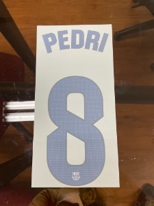 PEDRI 8 오피셜 마킹 네임세트 / FC 바르셀로나 4th 라리가용 선수지급용 2023/24 (세녜라 킷)