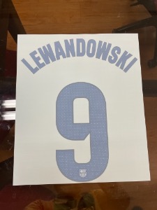 LEWANDOWSKI 9 오피셜 마킹 네임세트 / FC 바르셀로나 4th 라리가용 선수지급용 2023/24(세녜라 킷)