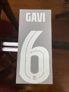 [Clearance] GAVI 6 오피셜 마킹 네임세트 / FC 바르셀로나 홈 컵대회용 선수지급용 2023/24
