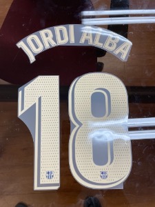 JORDI ALBA 18 오피셜 마킹 네임세트 / FC 바르셀로나 홈 라리가용 선수지급용 2022/23