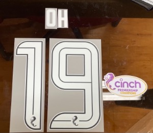 [Clearance Sale] OH 19 (오현규) 오피셜 마킹 네임세트+CINCH Premiership Champions 패치/ 셀틱 Celtic 어웨이 Away 2023/24