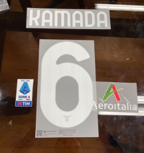 KAMADA 6  마킹 네임세트+ AEROITALIA + Serie 패치 / 라치오 홈, 어웨이 2023/24