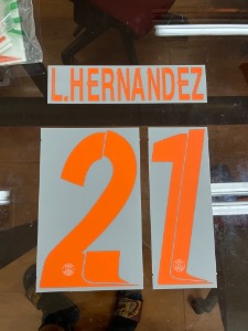 L.HERNANDEZ 21 오피셜 마킹 네임세트 / PSG  서드 2023/24 (UCL)