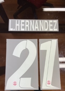 L.HERNANDEZ 21 오피셜 마킹 네임세트 / PSG  홈 2023/24 (UCL)