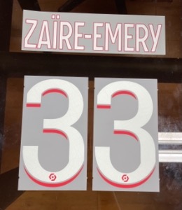 ZAIRE-EMERY 33  오피셜 마킹 네임세트 / PSG  홈 2023/24 (LIGUE  1)