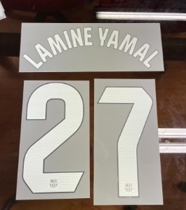 LAMINE YAMAL 27 오피셜 마킹 네임세트 / FC 바르셀로나 홈 라리가용 선수지급용 2023/24