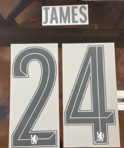 JAMES 24 오피셜 챔피언스리그 및 컵대회용 플레이어사이즈 마킹 네임세트 / 첼시 서드 2023/24