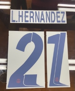 L.HERNANDEZ 21 오피셜 마킹 네임세트 / PSG  어웨이 2023/24 (UCL)