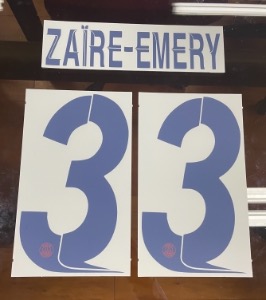 ZAIRE-EMERY 33  오피셜 마킹 네임세트 / PSG  어웨이 2023/24 (UCL)