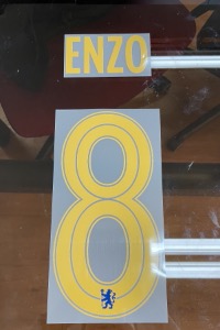 ENZO 8 오피셜 챔피언스리그 및 컵대회용 플레이어사이즈 마킹 네임세트 / 첼시 홈 2023/24