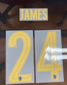 JAMES 24 오피셜 챔피언스리그 및 컵대회용 플레이어사이즈 마킹 네임세트 / 첼시 홈 2023/24