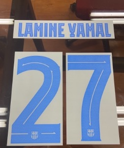 LAMINE YAMAL 27 오피셜 마킹 네임세트 / FC 바르셀로나 어웨이 컵대회용 선수지급용 2023/24