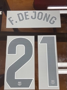 F.DE JONG 21 오피셜 마킹 네임세트 / FC 바르셀로나 서드 라리가용 선수지급용 2023/24