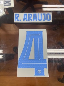 R.ARAUJO 4 오피셜 마킹 네임세트 / FC 바르셀로나 어웨이 컵대회용 선수지급용 2023/24