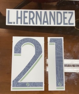 [Only 2Set]  L.HERNANDEZ 21 오피셜 마킹 네임세트 / PSG  4th 2023/24 (Ligue 1)